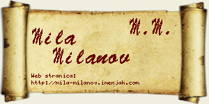 Mila Milanov vizit kartica